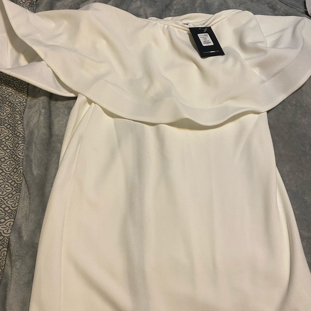 Flounce House Dress - White